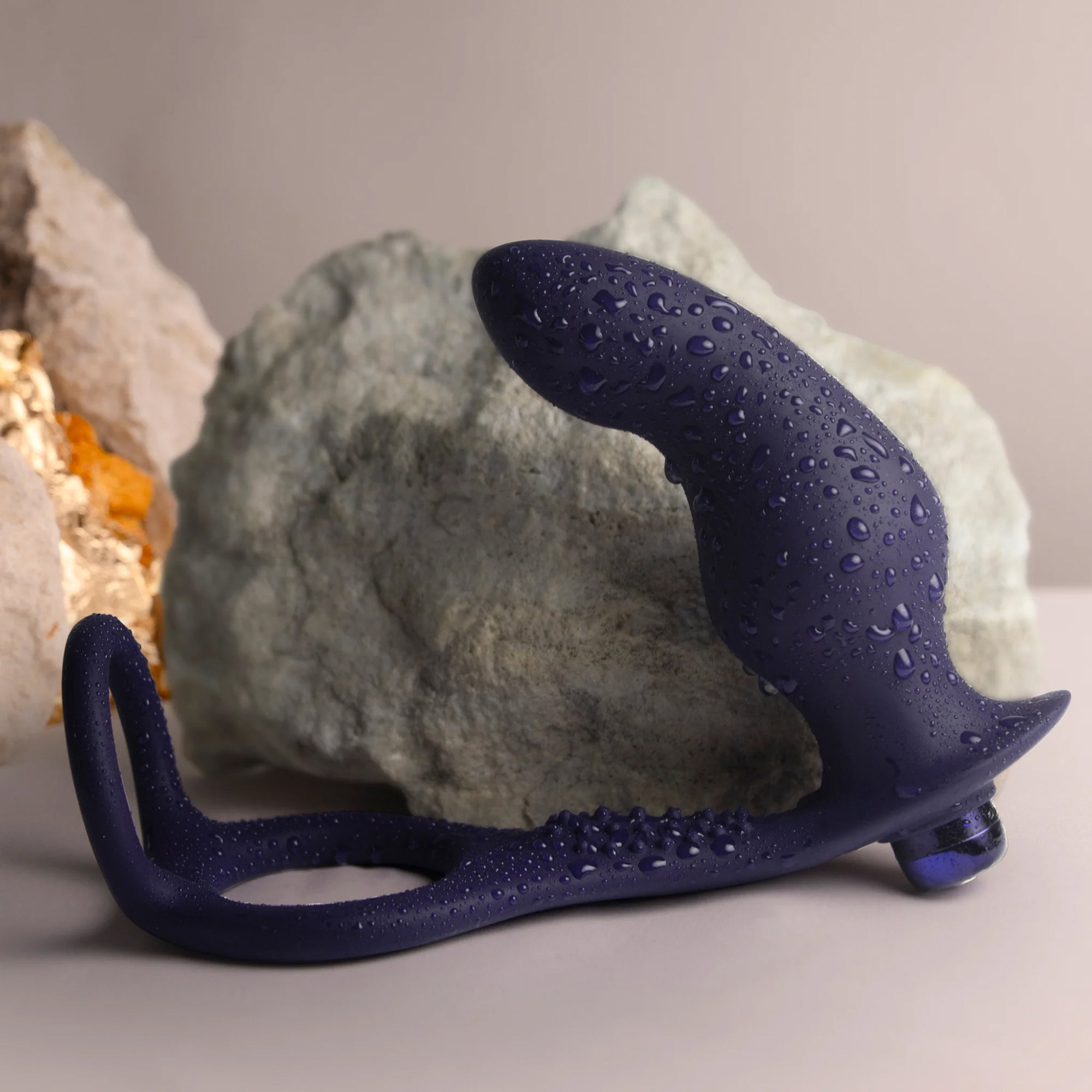 Rocks-Off - Nova Zenturian - Prostate Plug with Cock and Ball Rings - Blue