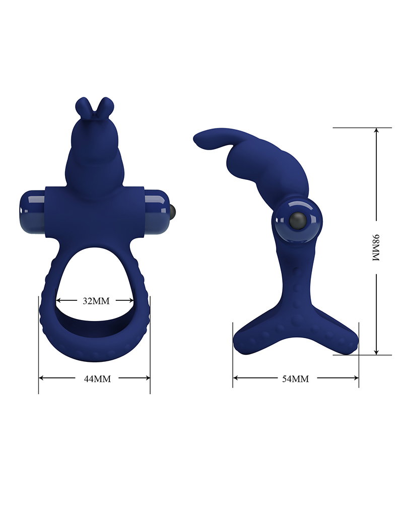 Pretty Love - Luchito - Rabbit Cock Ring - Deep Blue