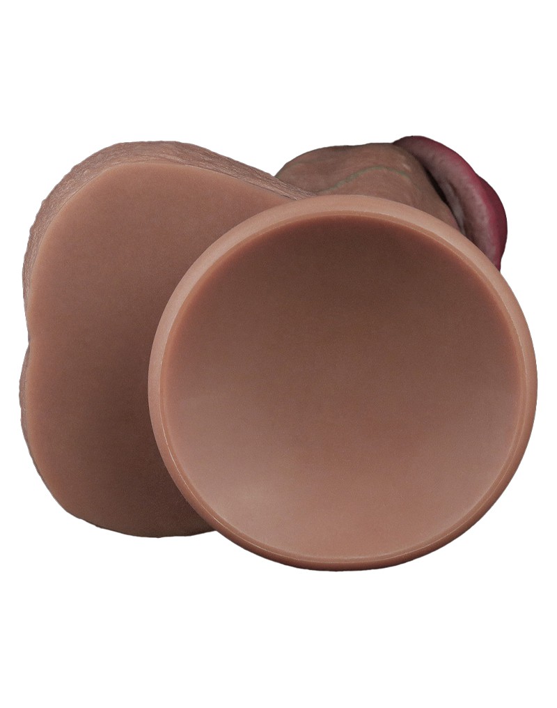 LoveToy - Dual Layered Silicone Dildo XXL 28 cm (Ø7.4 cm) - Brown