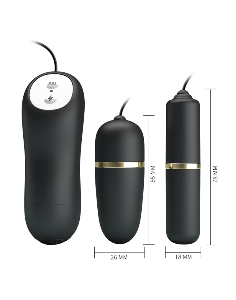 Pretty Love - Electric Stimulation Bullets Set - Black