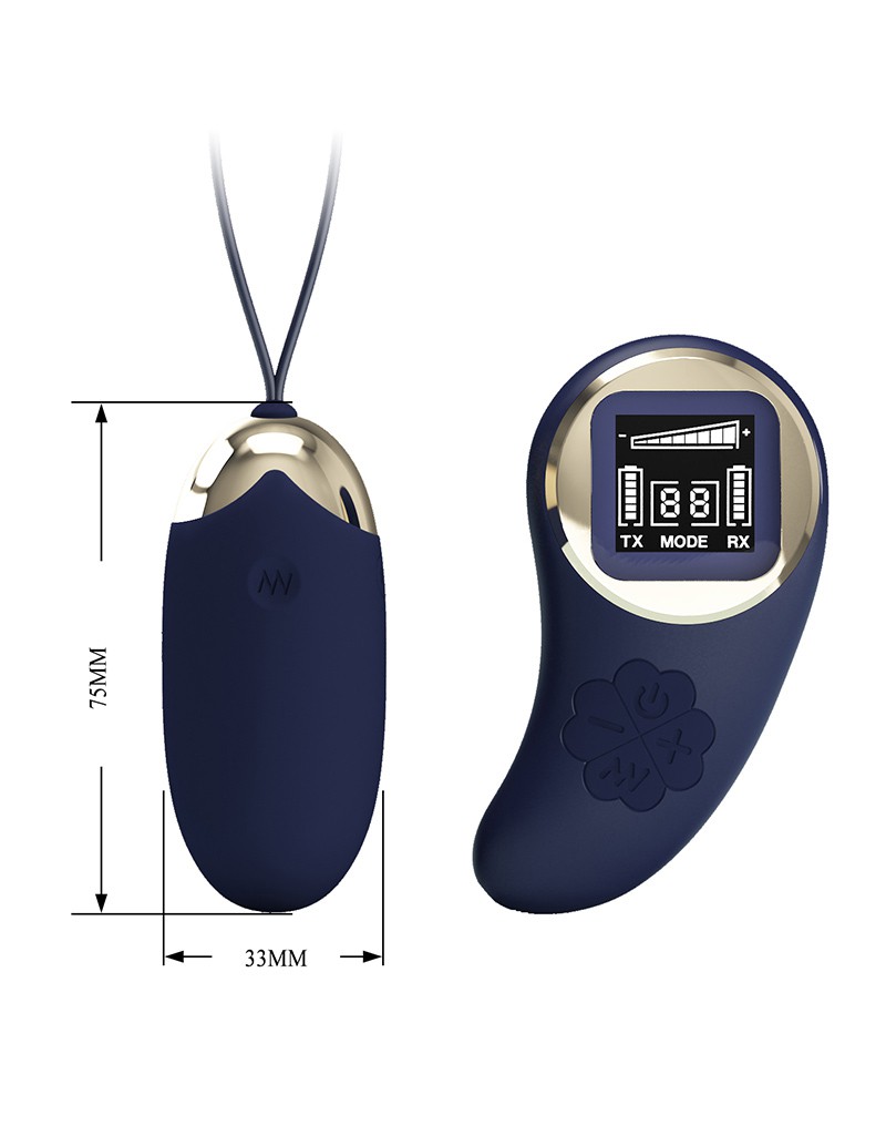 Pretty Love - Mina - Egg Vibrator with Remote Control - Dark Blue
