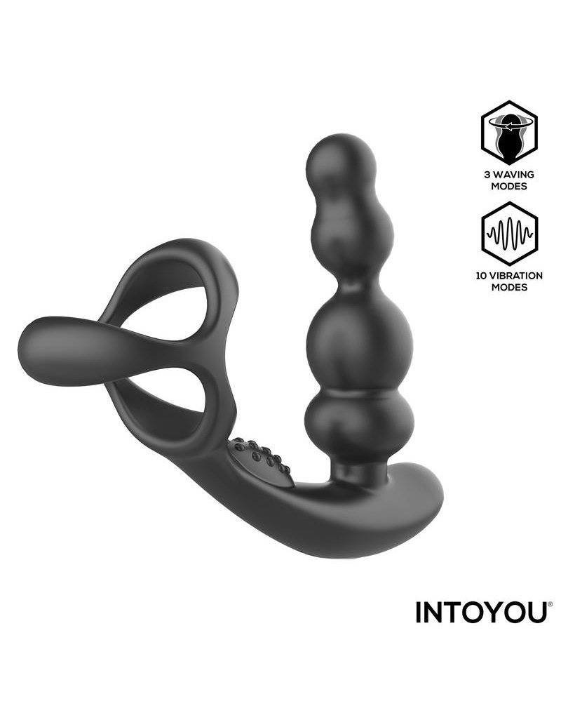 IY - Klark - Waving & Vibrating Anal Plug with Remote - Black