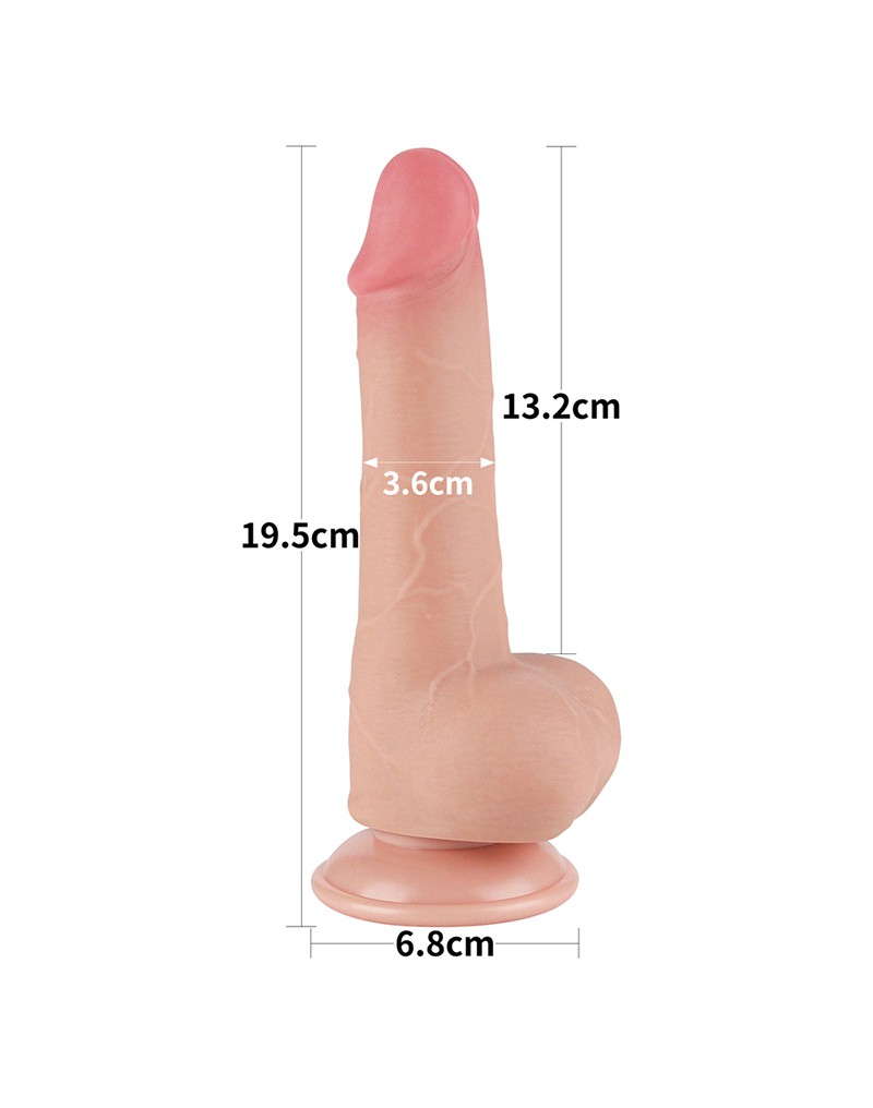 LoveToy - Sliding Skin Dildo 19.5 cm (Ø 3.6 cm) - Nude