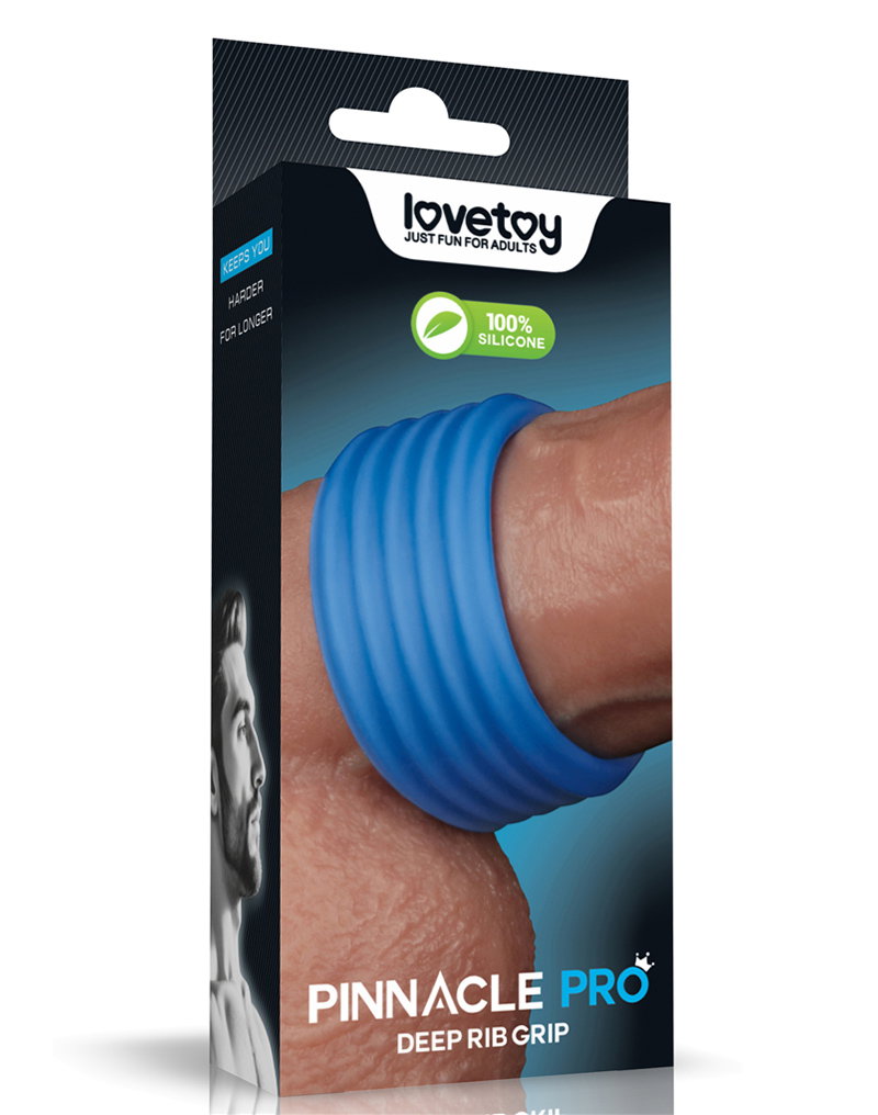LoveToy - Pinnacle Pro - Deep Rib Grip Ring - Blue