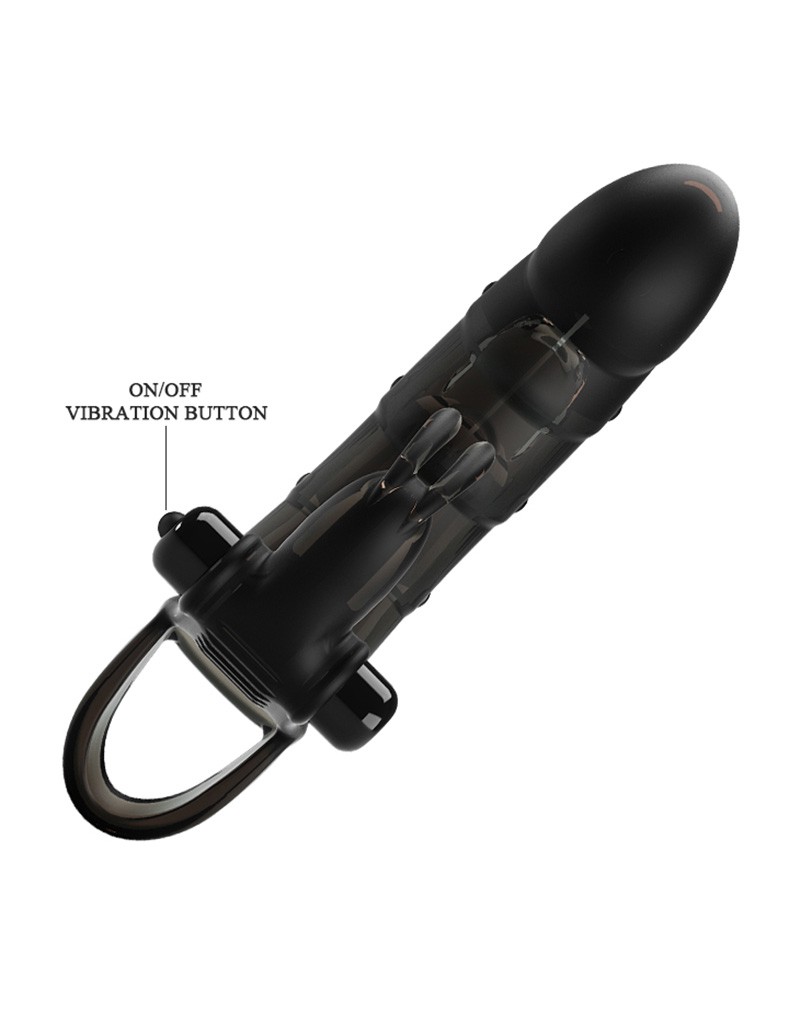 Pretty Love - Cuper - Penis Sleeve + Rabbit Vibrator - Black