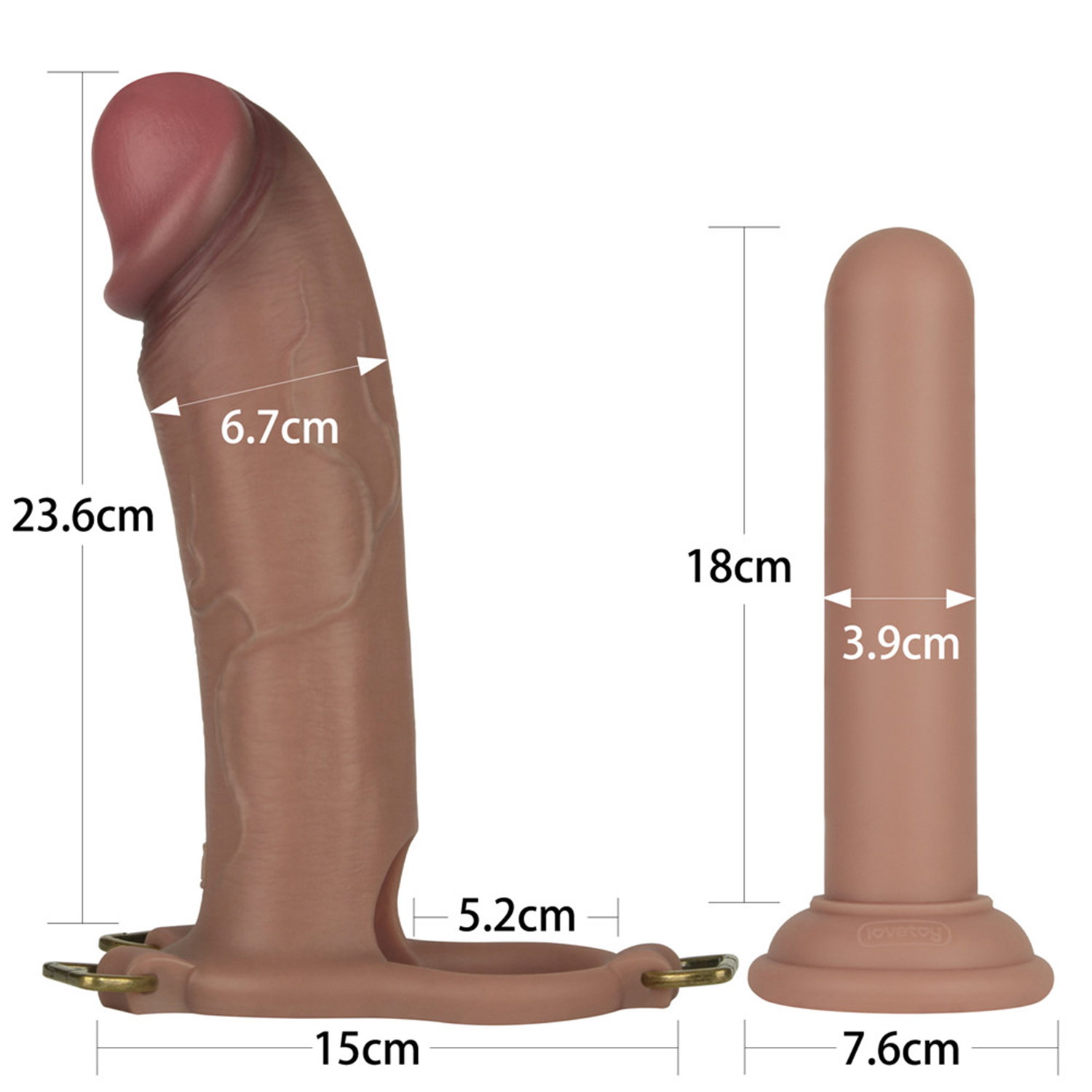LoveToy - Ingen 10"inch - Enchanced Set L/XL/2XL - Nude