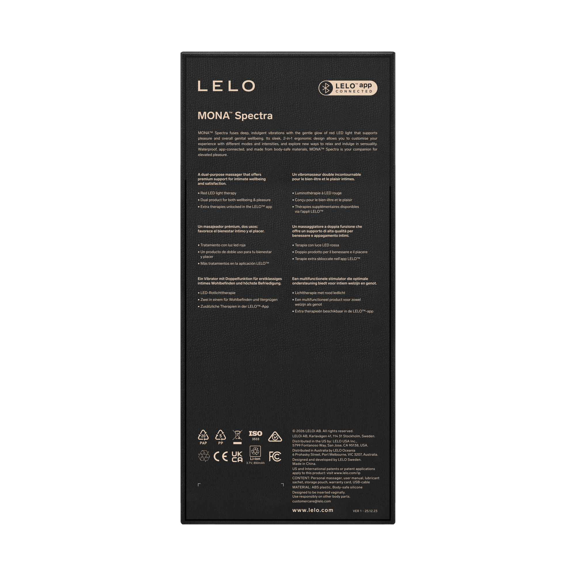 LELO - Mona Spectra - Red Light Wellness Massager - White