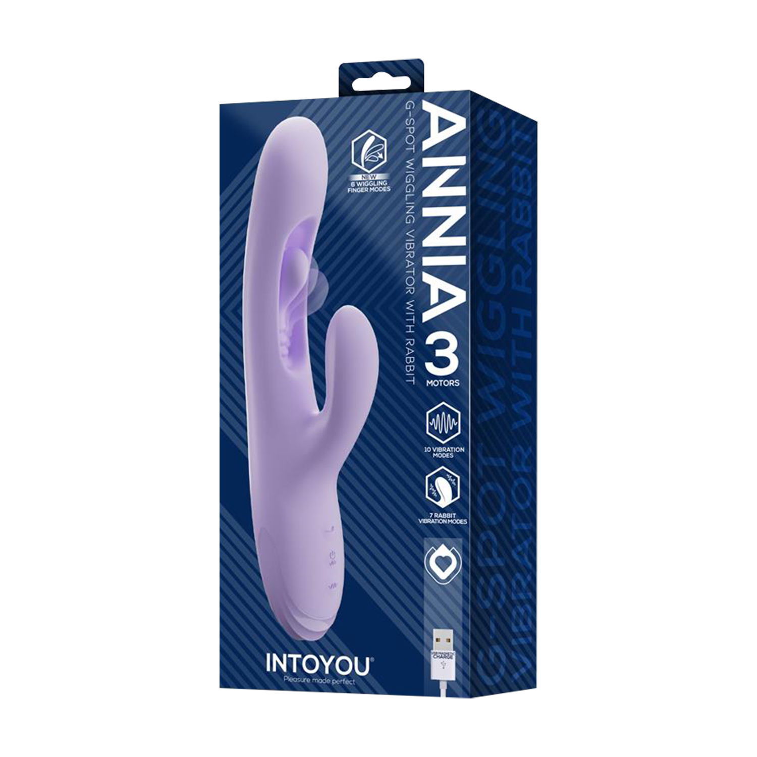 IY - Annia G-Spot Wiggling Vibrator with Rabbit - Lilac