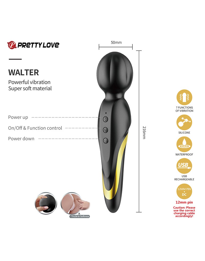 Pretty Love - Queens Luxury Collection - Vibrator - Finished with 18K Gold - Black