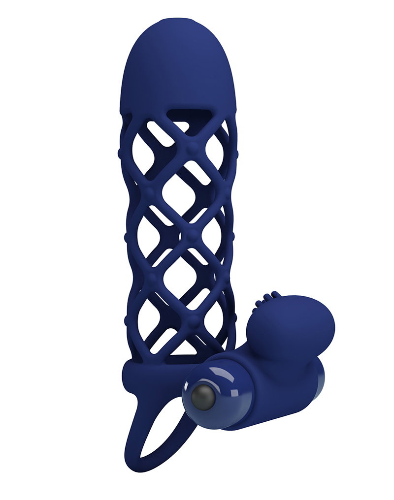 Pretty Love - Giann - Vibrating Cock Sleeve - Deep Blue