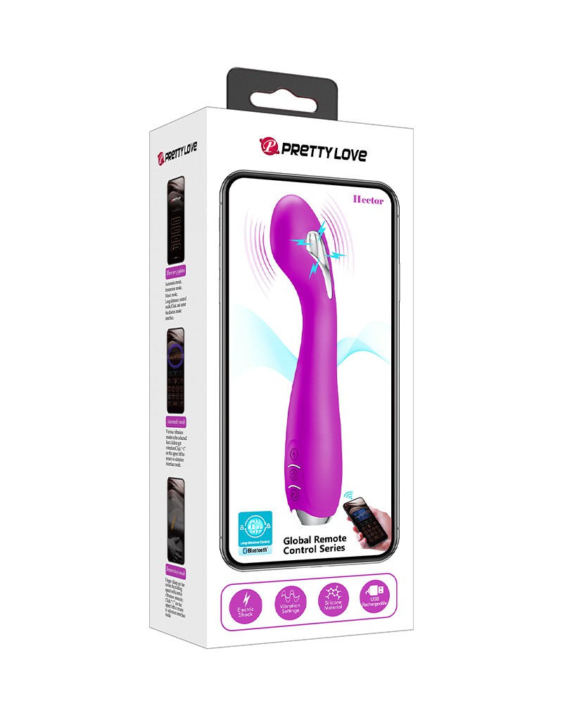 Pretty Love - Hector - G-Spot Electric Shock Vibrator with App Control - Purple