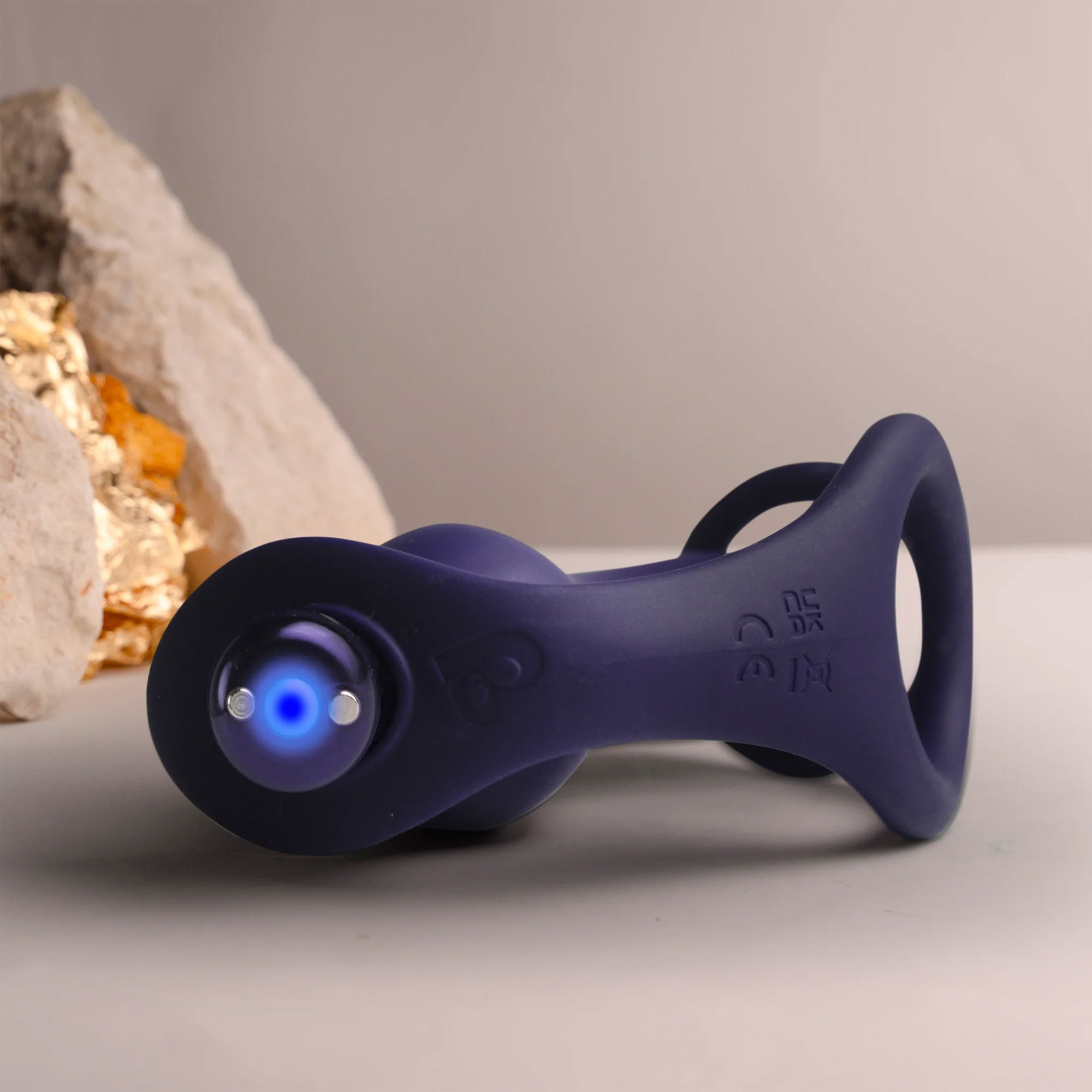 Rocks-Off - Nova Zenturian - Prostate Plug with Cock and Ball Rings - Blue