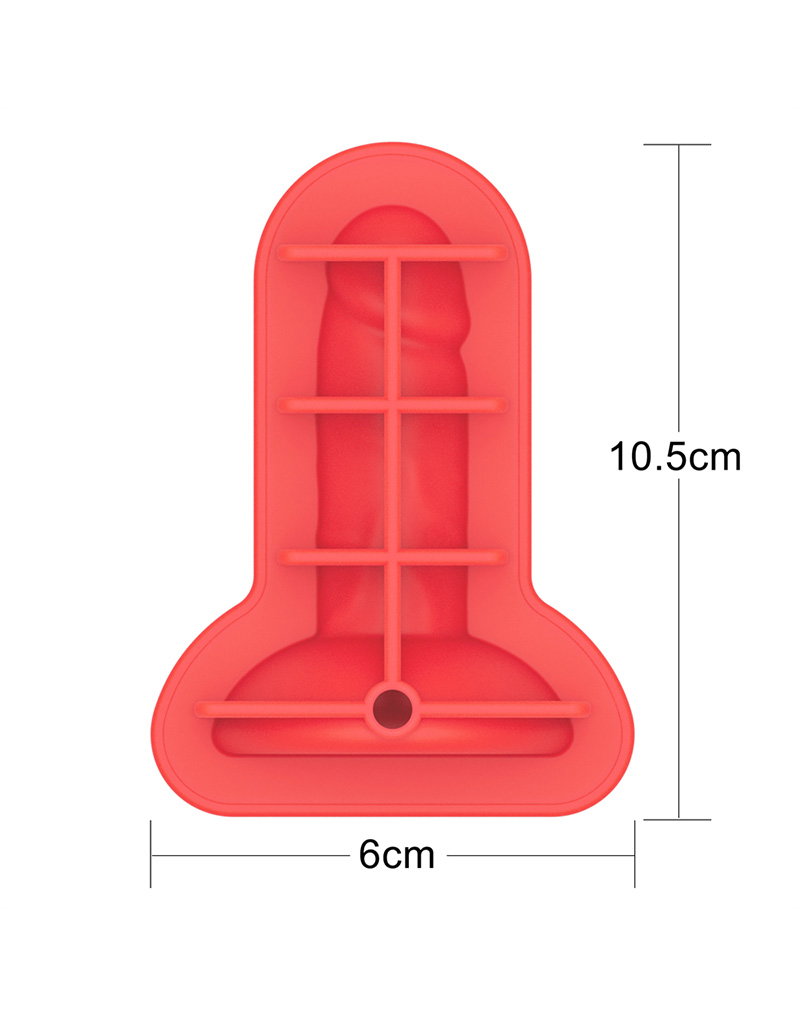 LoveToy - Mace Silicone Ice Tray - Mini Penis - Red