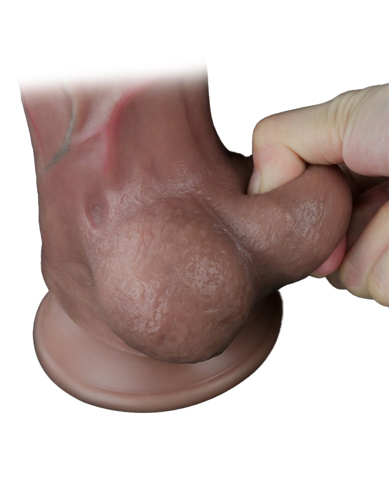 LoveToy - Dual Layered Silicone Dildo 29.5 cm (Ø 5.5 cm) - Brown
