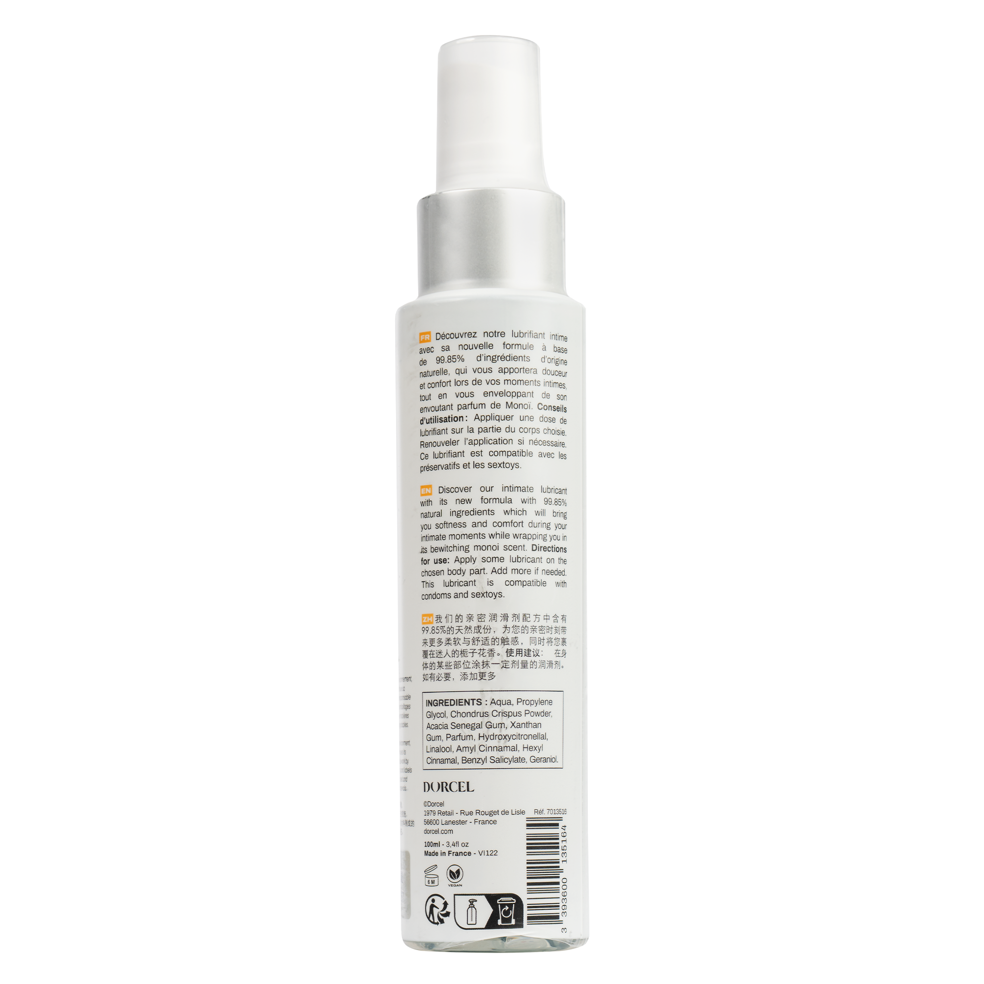 Dorcel - Plaisir - Tahiti Monoï - Natural Lubricant - 100 ml