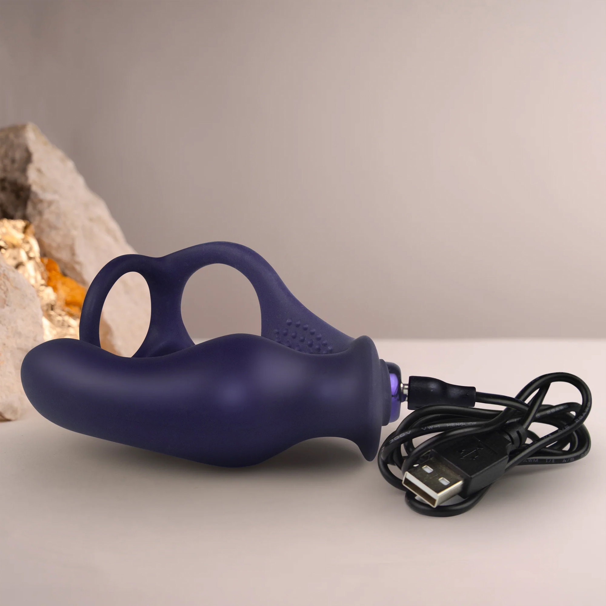 Rocks-Off - Nova Zenturian - Prostate Plug with Cock and Ball Rings - Blue