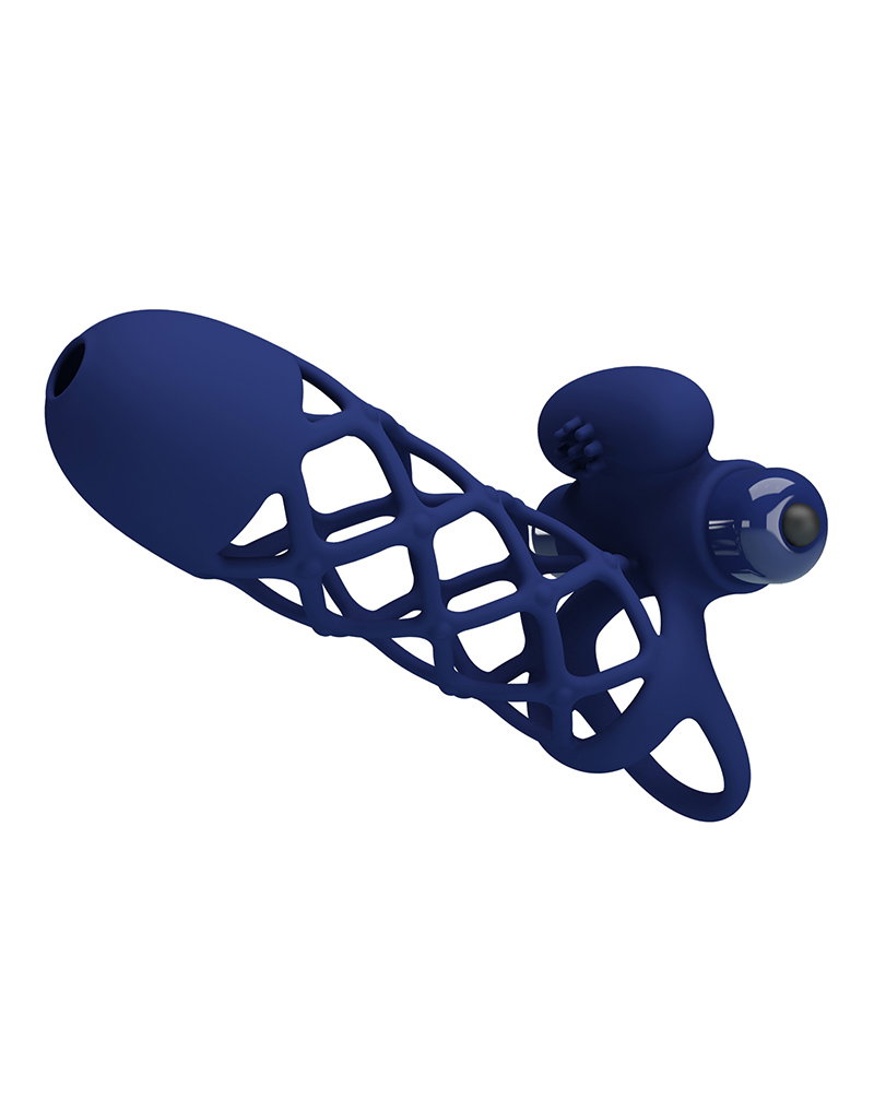 Pretty Love - Giann - Vibrating Cock Sleeve - Deep Blue