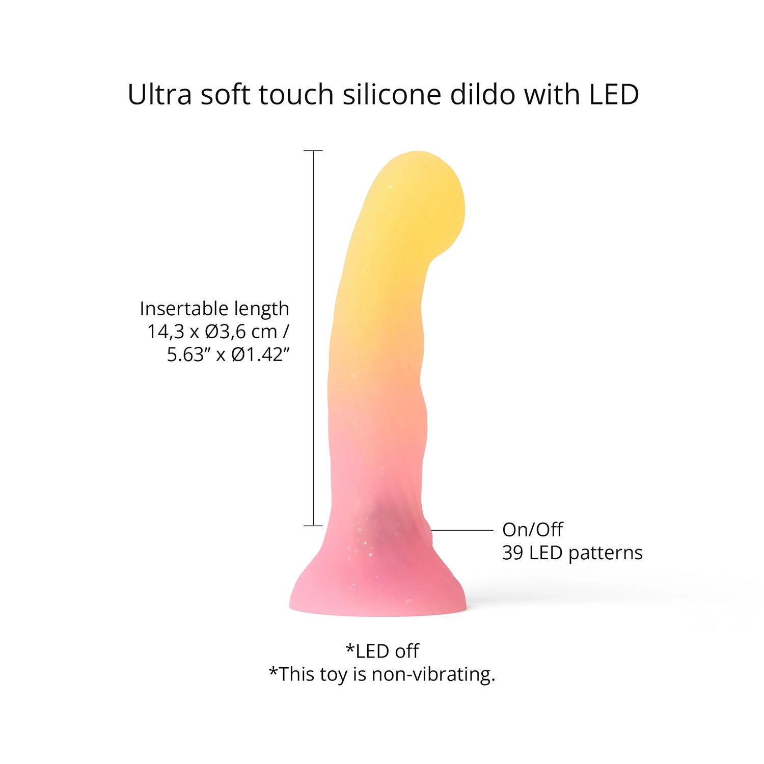 Love to Love - Sugar Bomb - Dildo with Led - Pink/Yellow