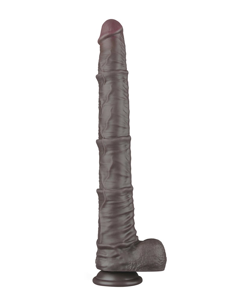 LoveToy - Nature Cock - 16" Dual Layered Bendable Cock XXL - Black