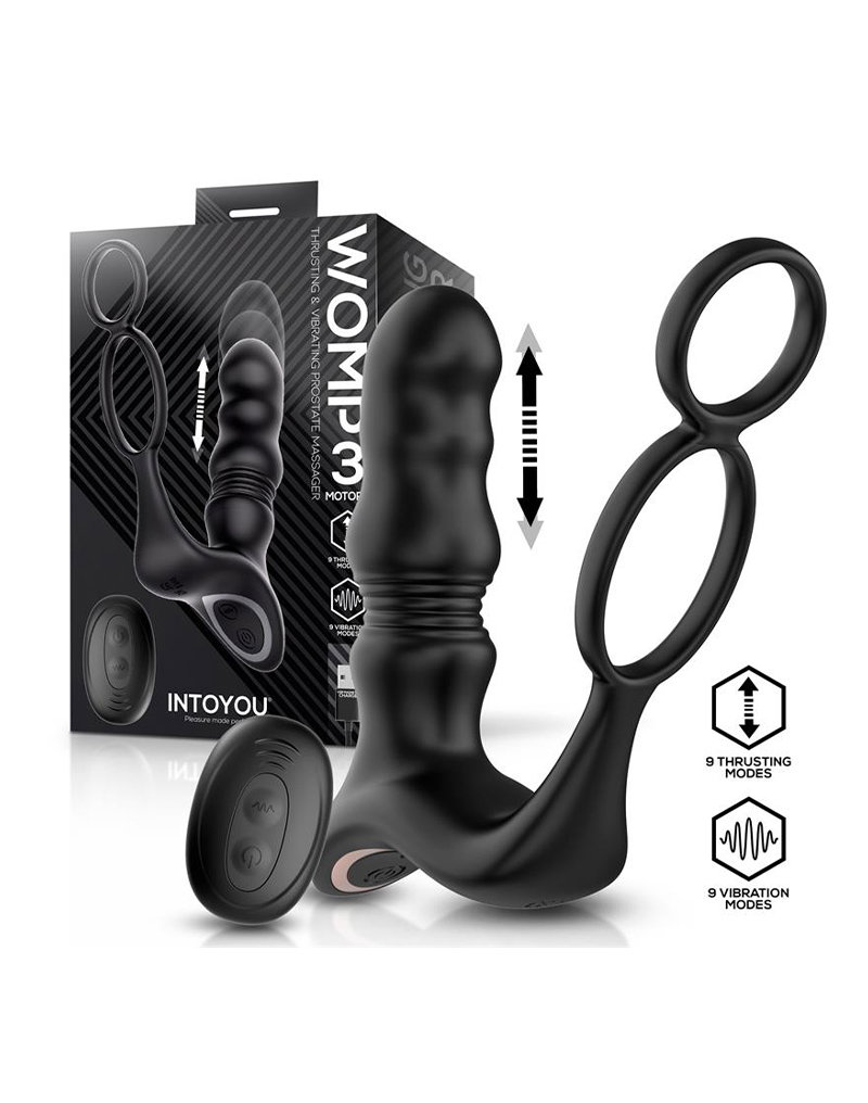 IY - Womp - Thrusting & Vibrating Prostate Massager with Remote Control - Black