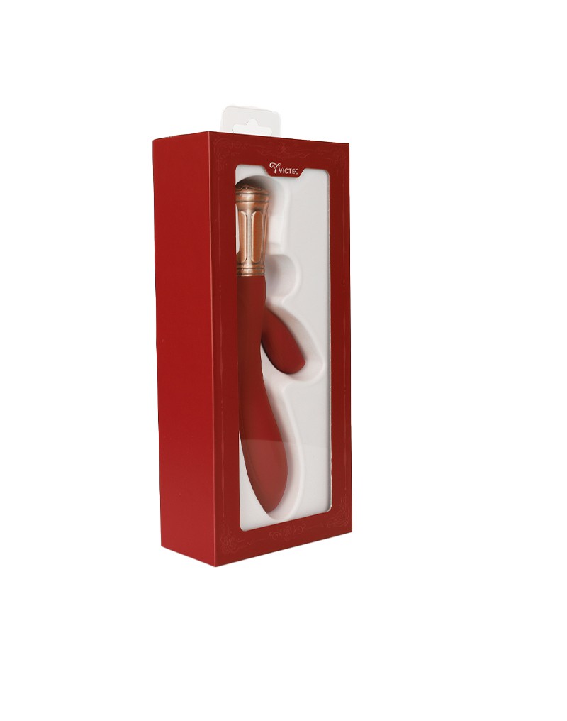Viotec - Mina - Rabbit Vibrator - Gold & Wine Red