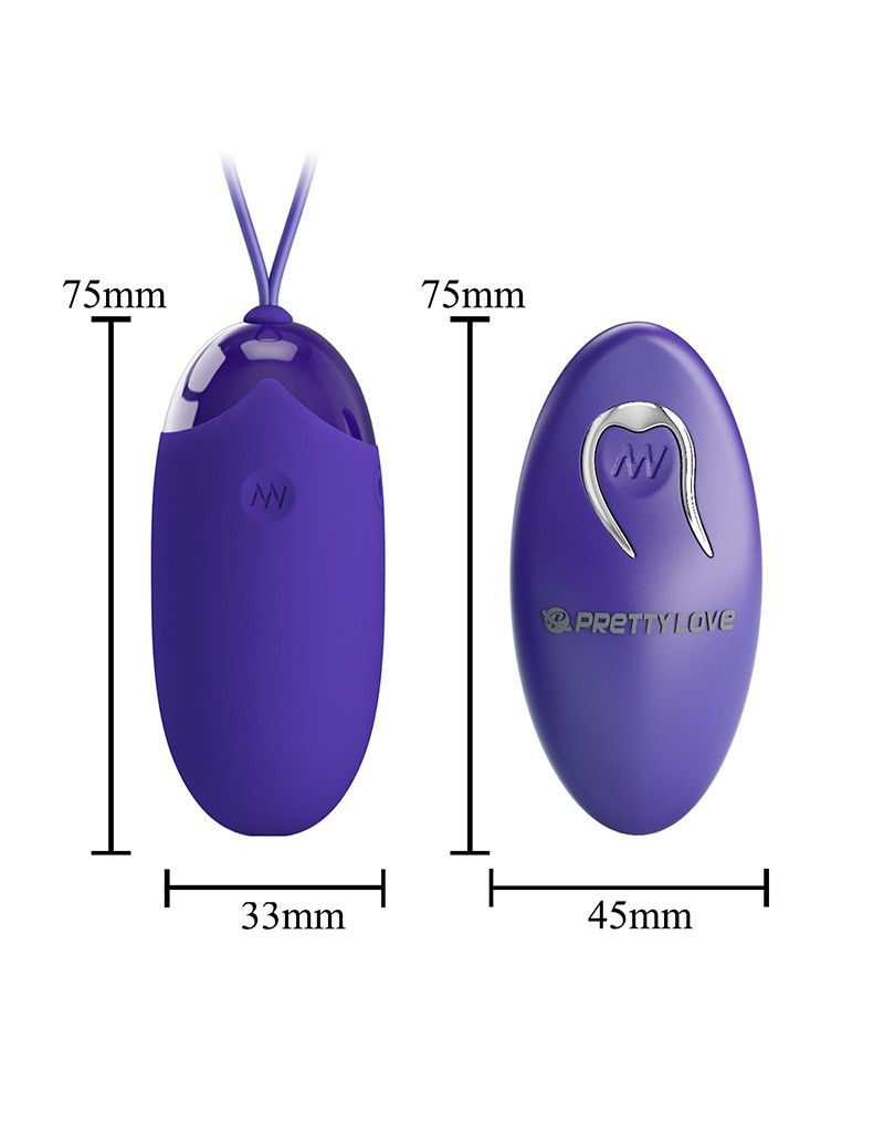 Pretty Love - Berger-Youth - Egg Vibrator with Remote Control - Blue
