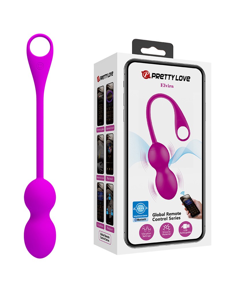 Pretty Love - Elvira - Vibrating Kegel Balls with App Control - Purple
