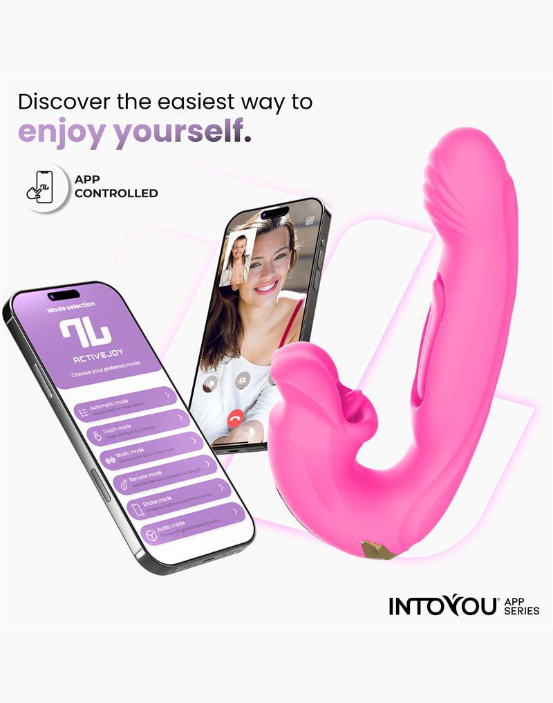 IY - Bimby - Biting and Double Tongue Tapping Vibrator with App - Pink