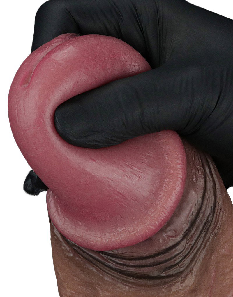 LoveToy - Dual Layered Silicone Dildo XXL 28 cm (Ø7.4 cm) - Brown